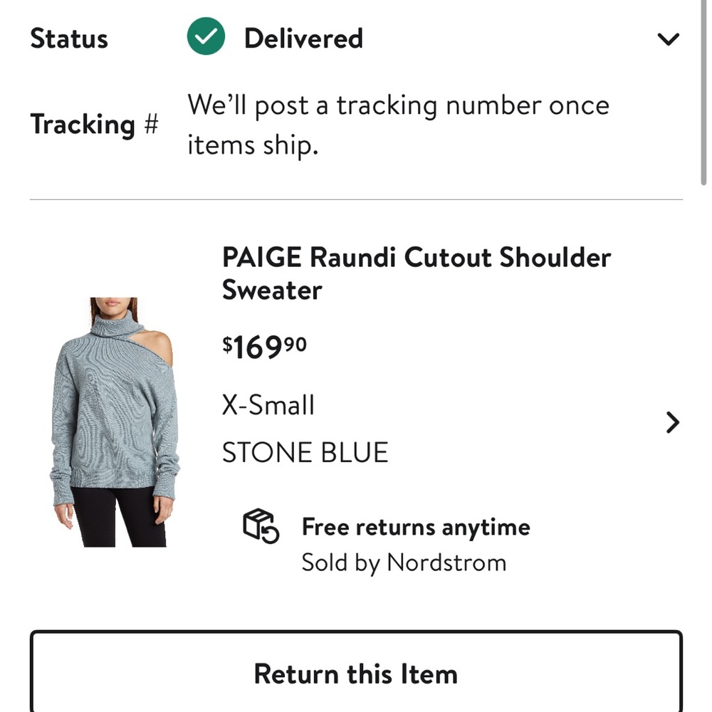 PAIGE cutout Knit Sweater stone blue size xs